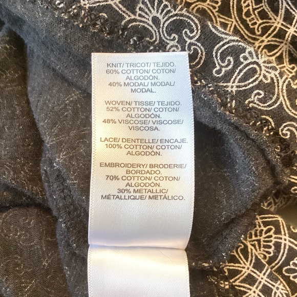 Lucky Brand Long Sleeve Printed Boho Peasant Top with Embroidered Detail - 2X - Picture 8 of 8